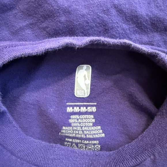 Kids Youth Medium NBA Phoenix Suns short sleeve tee purple orange 5/6 - Picture 4 of 4